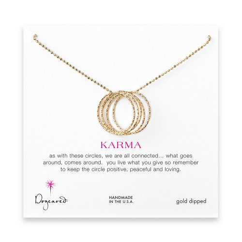 medium multi-link sparkle karma necklace, gold dipped