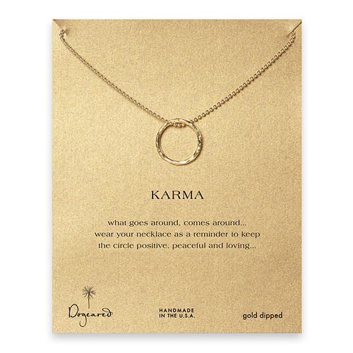large karma textured necklace gold dipped