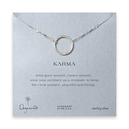 large karma necklace sterling silver