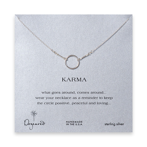 karma necklace, sterling silver - 18 inch