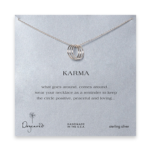 triple karma ring silver dipped necklace
