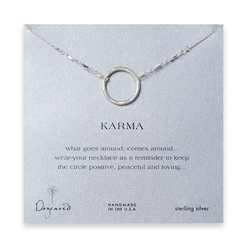 large karma necklace sterling silver - 18 inch