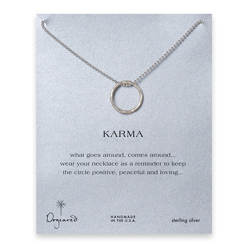 large karma textured necklace sterling silver