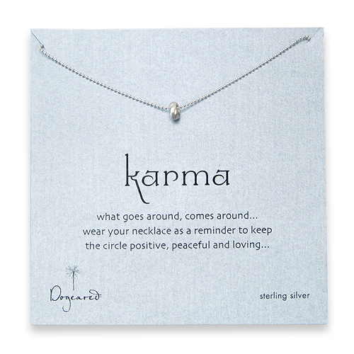 karma power bead necklace sterling silver