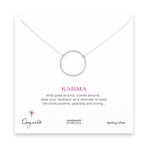 medium sparkle karma necklace, sterling silver