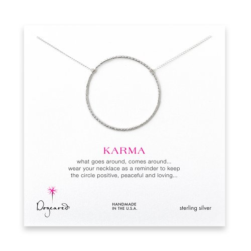 large sparkle karma necklace, sterling silver