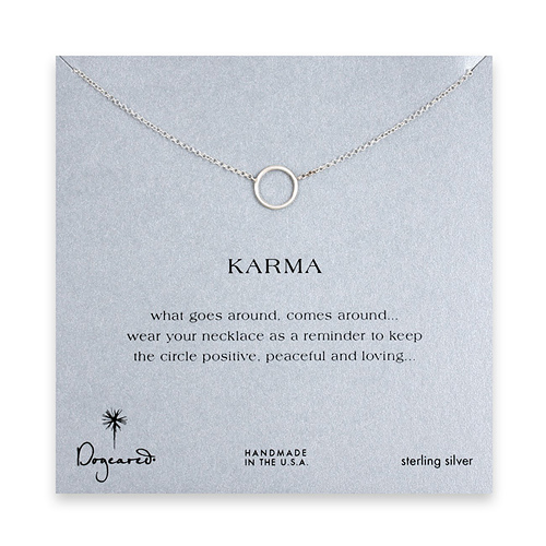 simple karma sterling silver necklace - 18 inches