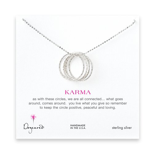 medium multi-link sparkle karma necklace, sterling silver