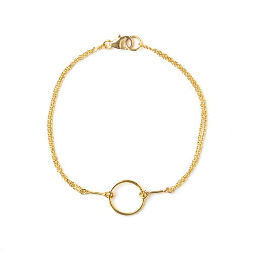 karma bracelet, gold dipped