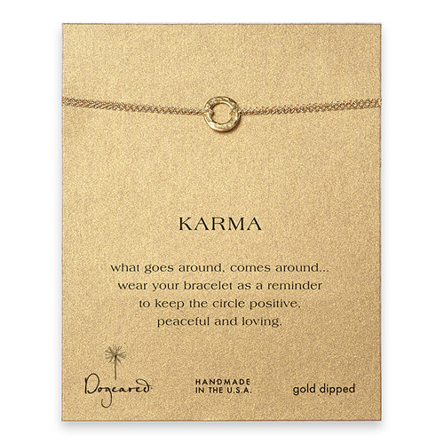 small hammered karma bracelet, gold dipped