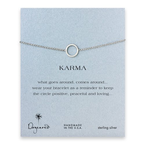 small karma circle bracelet, sterling silver