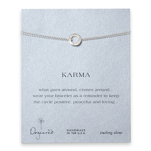 small hammered karma bracelet sterling silver