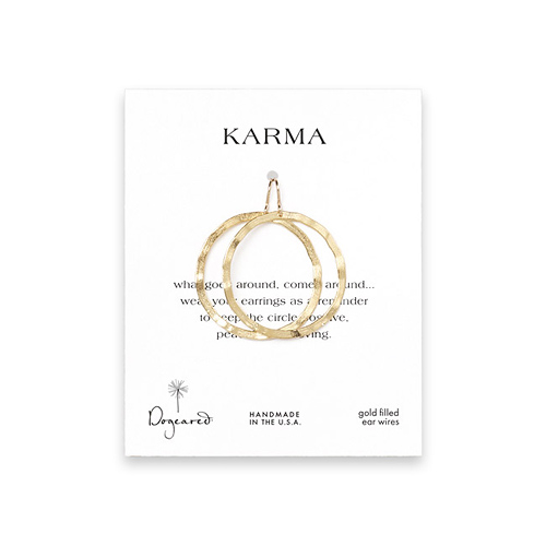 karma gold dipped textured hoop earrings