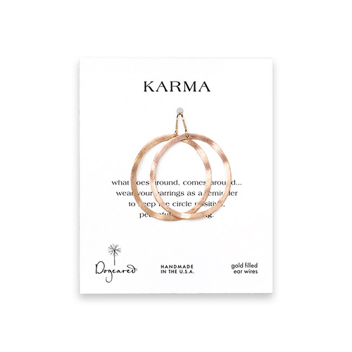 karma rose gold dipped textured hoop earrings