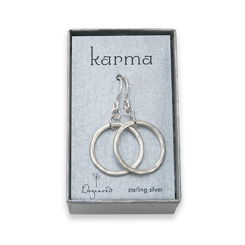 large karma earrings sterling silver