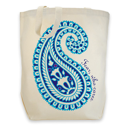 eat pray love fear, who cares organic tote bag