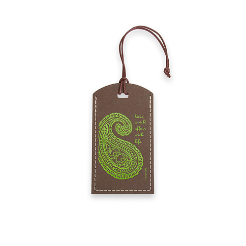 eat pray love have a wild affair with life recycled chocolate luggage tag