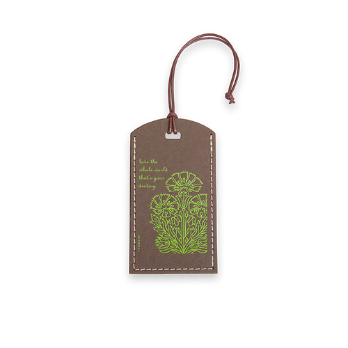 eat pray love love the whole world recycled chocolate luggage tag