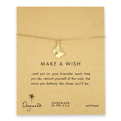 make a wish monarch butterfly gold dipped reminder bracelet