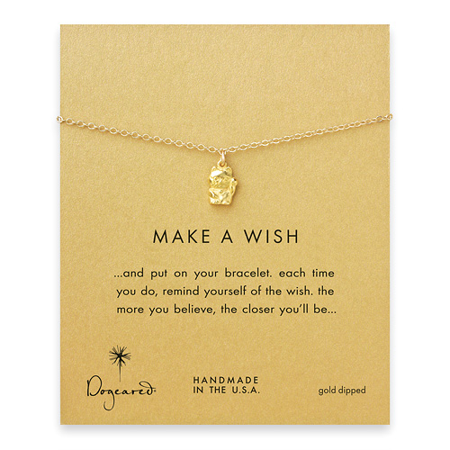 make a wish lucky cat gold dipped reminder bracelet