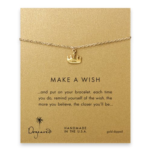 make a wish crown bracelet, gold dipped