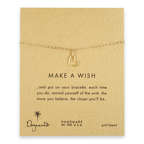 make a wish loving heart gold dipped reminder bracelet