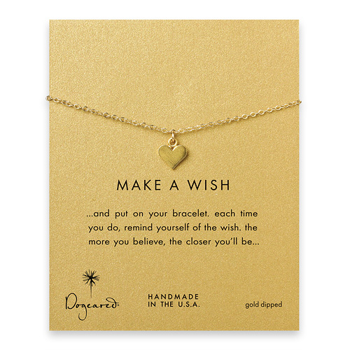 make a wish perfect heart bracelet, gold dipped