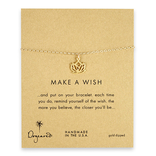 make a wish rising lotus gold dipped reminder bracelet