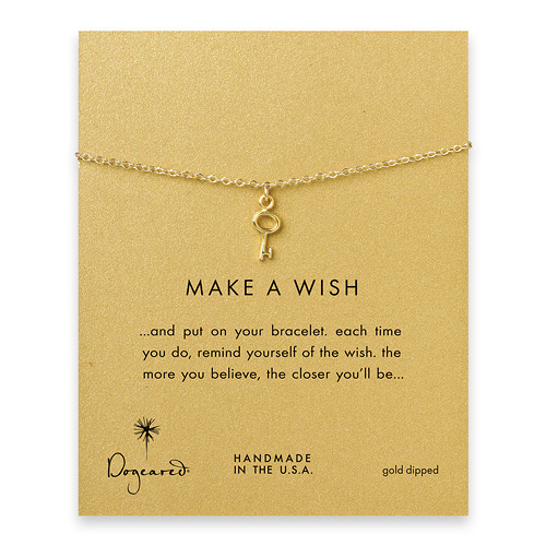 make a wish key bracelet, gold dipped
