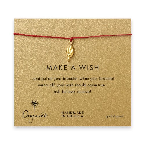 make a wish torch bracelet on red, gold dipped
