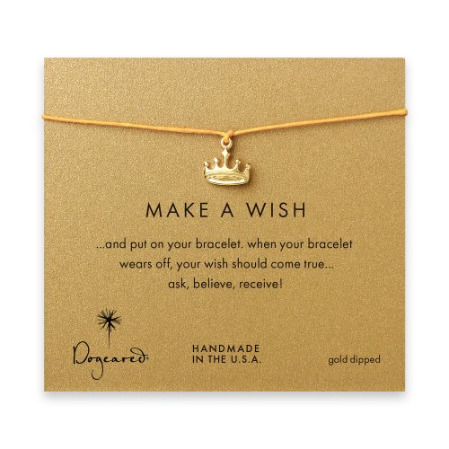 make a wish crown bracelet on mustard, gold dipped