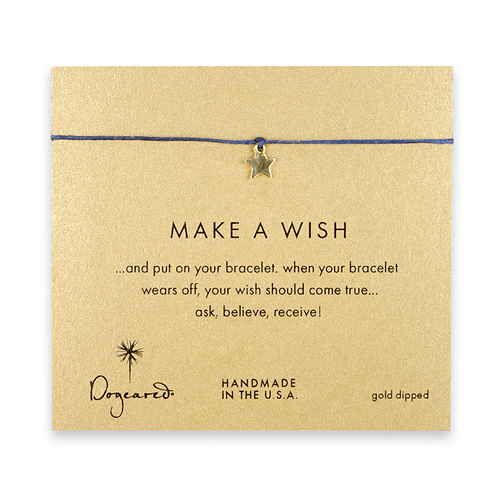make a wish star bracelet on ocean, gold dipped