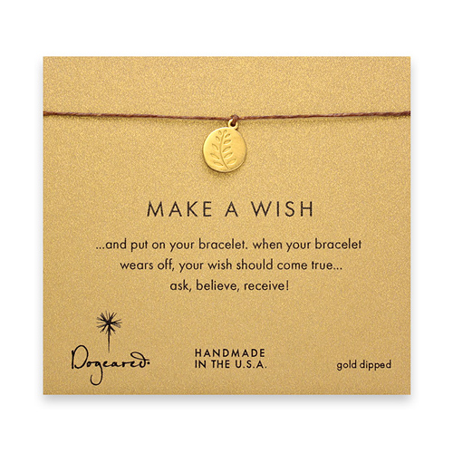 make a wish wheat bracelet on tobacco, gold dipped