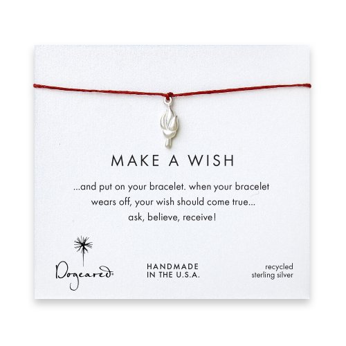 make a wish torch bracelet on red, sterling silver
