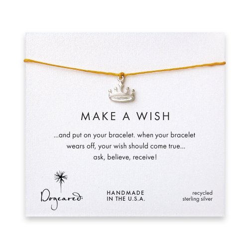 make a wish crown bracelet on mustard, sterling silver