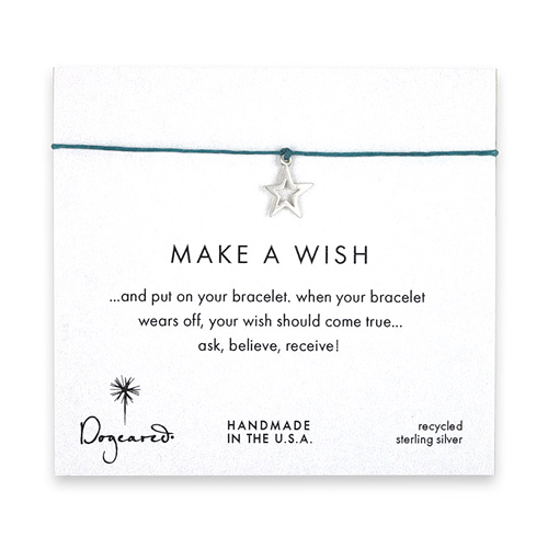 make a wish bracelet with sterling silver celestial star on teal