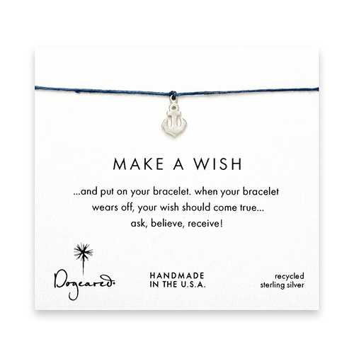 make a wish anchor bracelet on ocean, sterling silver
