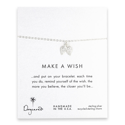 make a wish angel wings bracelet, sterling silver