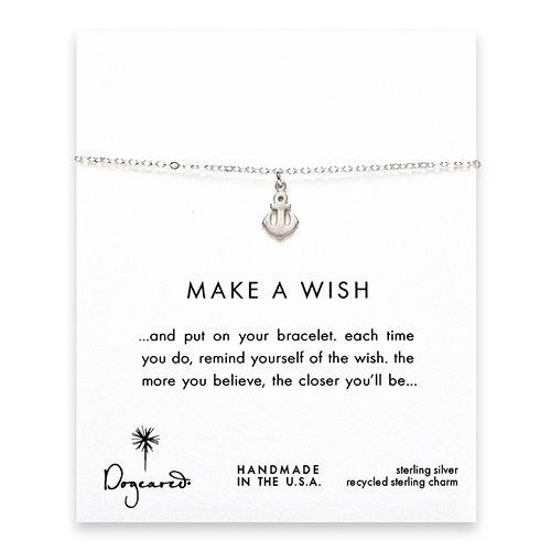 make a wish smooth anchor sterling silver reminder bracelet