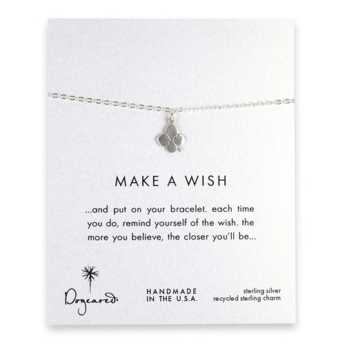 make a wish four leaf clover sterling silver reminder bracelet