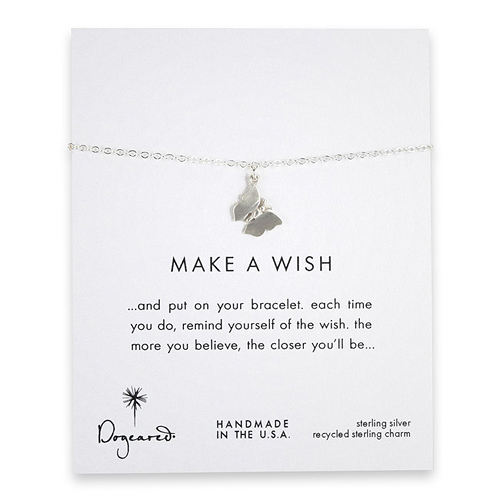 make a wish monarch butterfly sterling silver reminder bracelet
