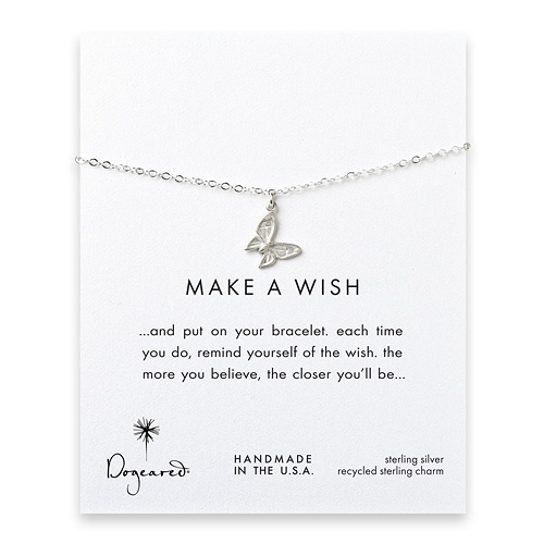 make a wish butterfly bracelet, sterling silver