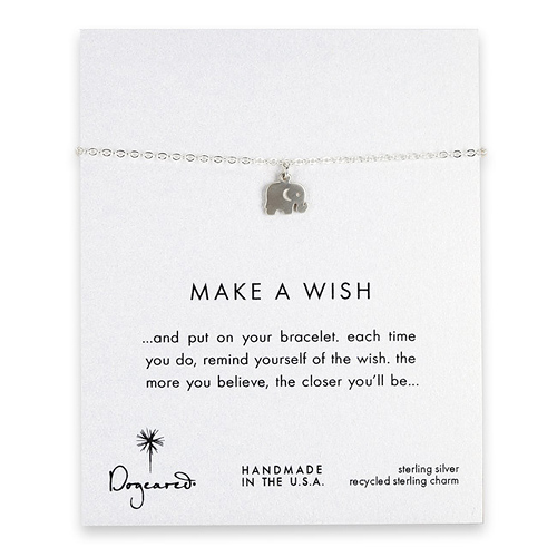 make a wish elephant bracelet, sterling silver