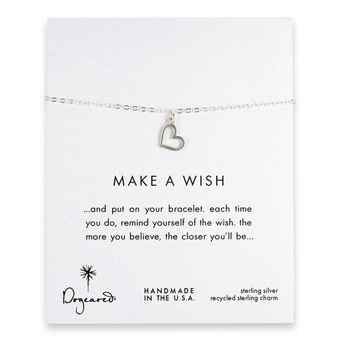 make a wish loving heart sterling silver reminder bracelet