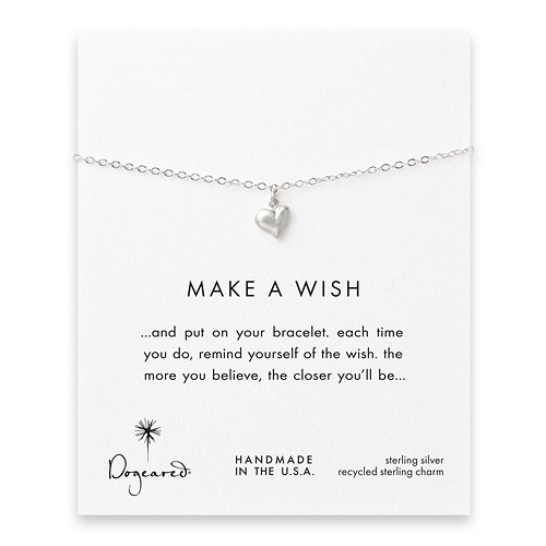 make a wish full heart bracelet, sterling silver