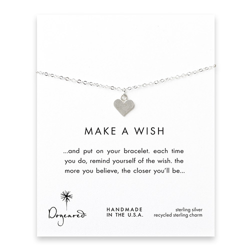 make a wish perfect heart bracelet, sterling silver