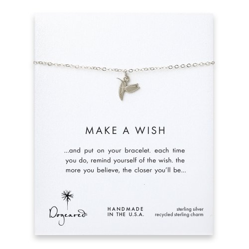 make a wish hummingbird bracelet, sterling silver