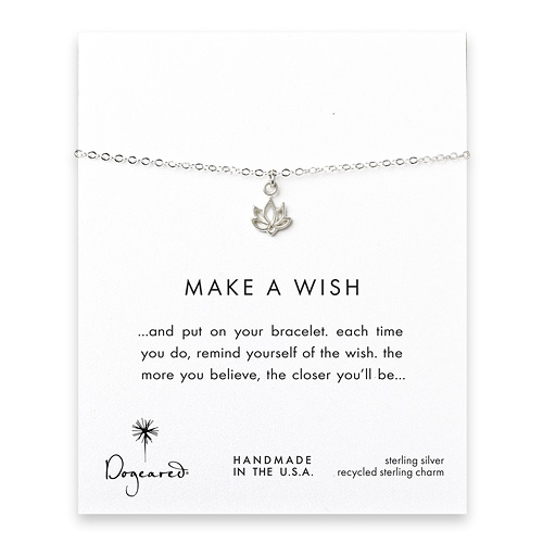 make a wish happy lotus bracelet, sterling silver