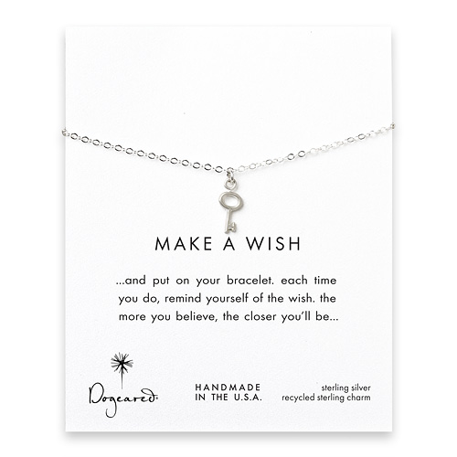 make a wish key bracelet, sterling silver
