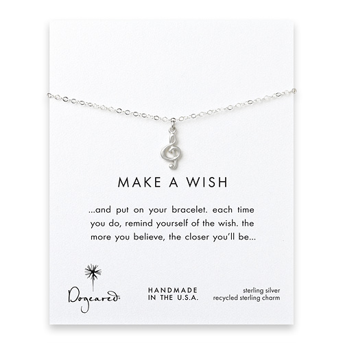 make a wish sterling silver treble clef reminder bracelet